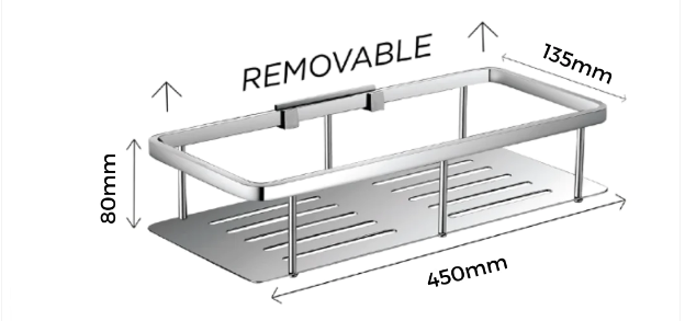 Tuscani Tapware BAS1 - Removable Straight Shelf - Bathroom Accessories