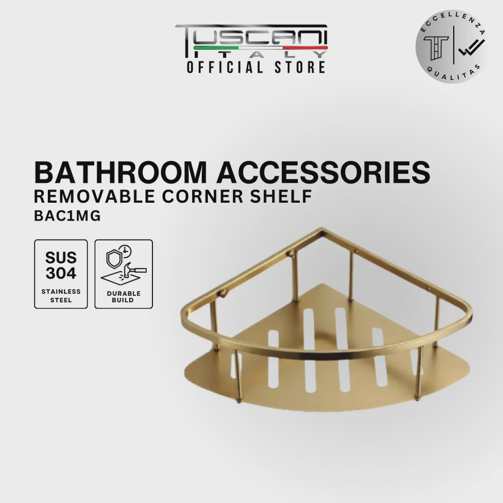 Tuscani Corner Shelf Matte Gold BAC1MG