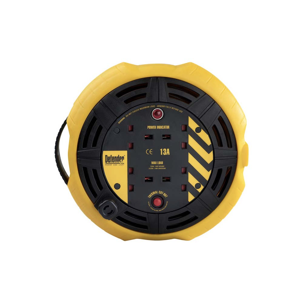 Defender Power and Light 240V 10M Box Cassette Reel 4 X 13A 240V