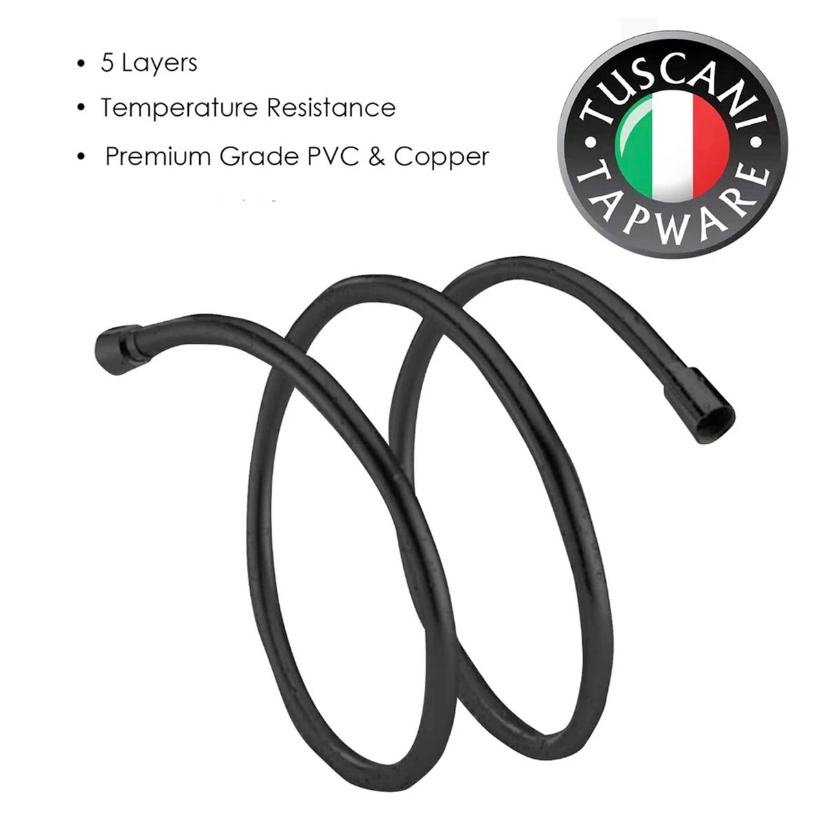Tuscani Tapware 1.2mB - Black Concept Shower & Bidet / HandSpray Hose
