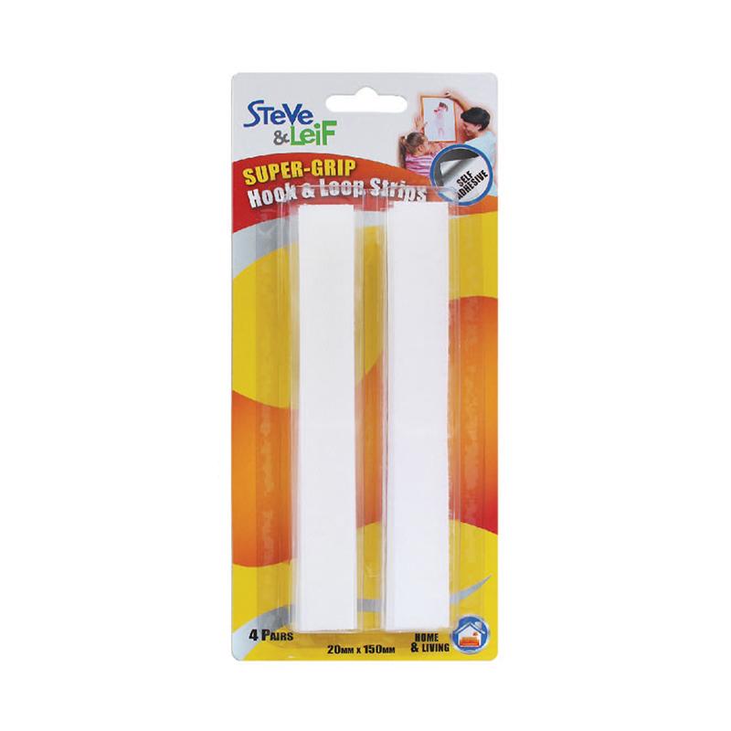 S&L Super Grip Hook And Loop Strips White