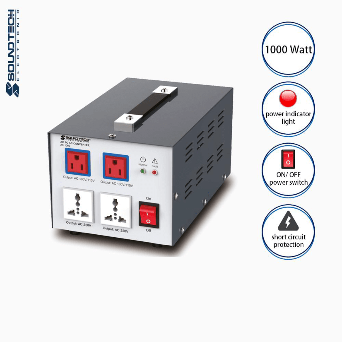 Soundteoh 1000 Watt AC-AC Converter AT-1000