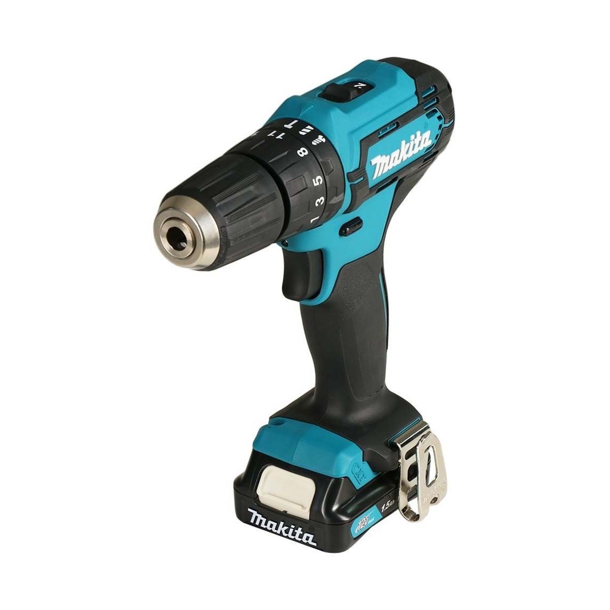 Makita 12V 2X1.5Ah Li-Ion 10mm Hammer Driver Drill (HP333DWYE)