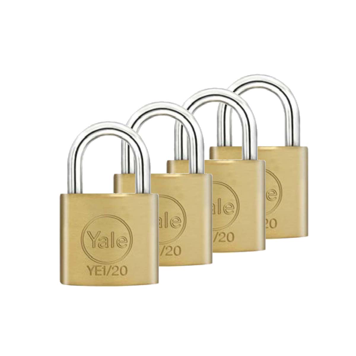 Yale Essential Series Indoor Brass Standard Shackle Padlock (YE1/20/111)