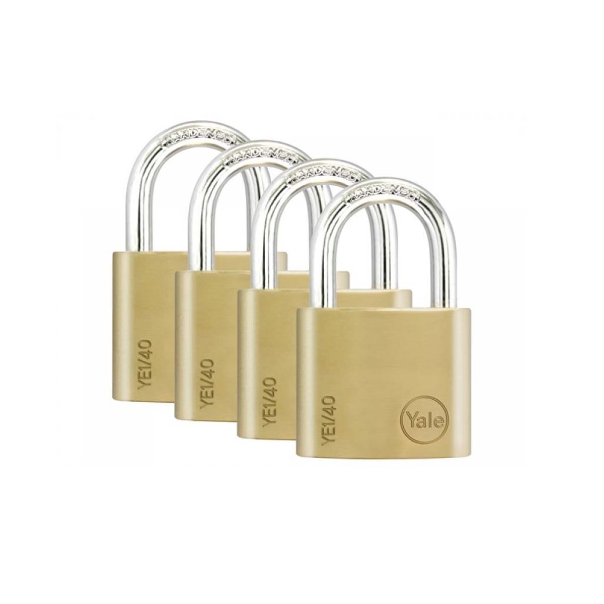 Yale Essential Series Indoor Brass Standard Shackle Padlock (YE1/40/122)