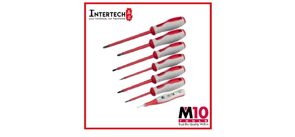 M10 Insulated Soft Handle Screwdriver 7pc Set (1,000V) 335/7