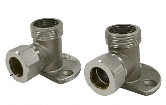 Showy 3/4"M x 1/2"F x 15mm Half Circle Wall Bracket S/S 3849