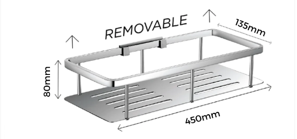 Tuscani Tapware BAS1 - Removable Straight Shelf - Bathroom Accessories