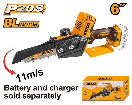 Ingco 20V Brushless Mini Pruning Chain Saw 6" CGSLI2068 Bare Unit