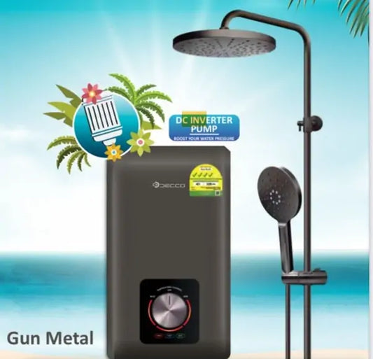 Decco Instant Shower Heater with Rainshower Coral 8