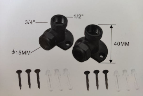 Showy Black Coated 3/4'' x 1/2'' Mixer Wall Bracket 3848