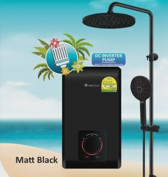Decco Instant Shower Heater with Rainshower Coral 8