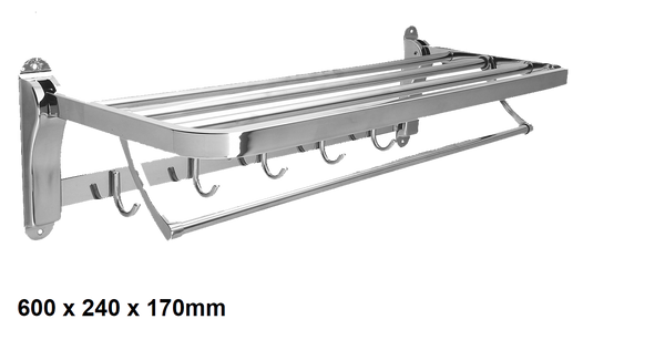 Showy S/S Foldable Towel Rack W/Hook 7131