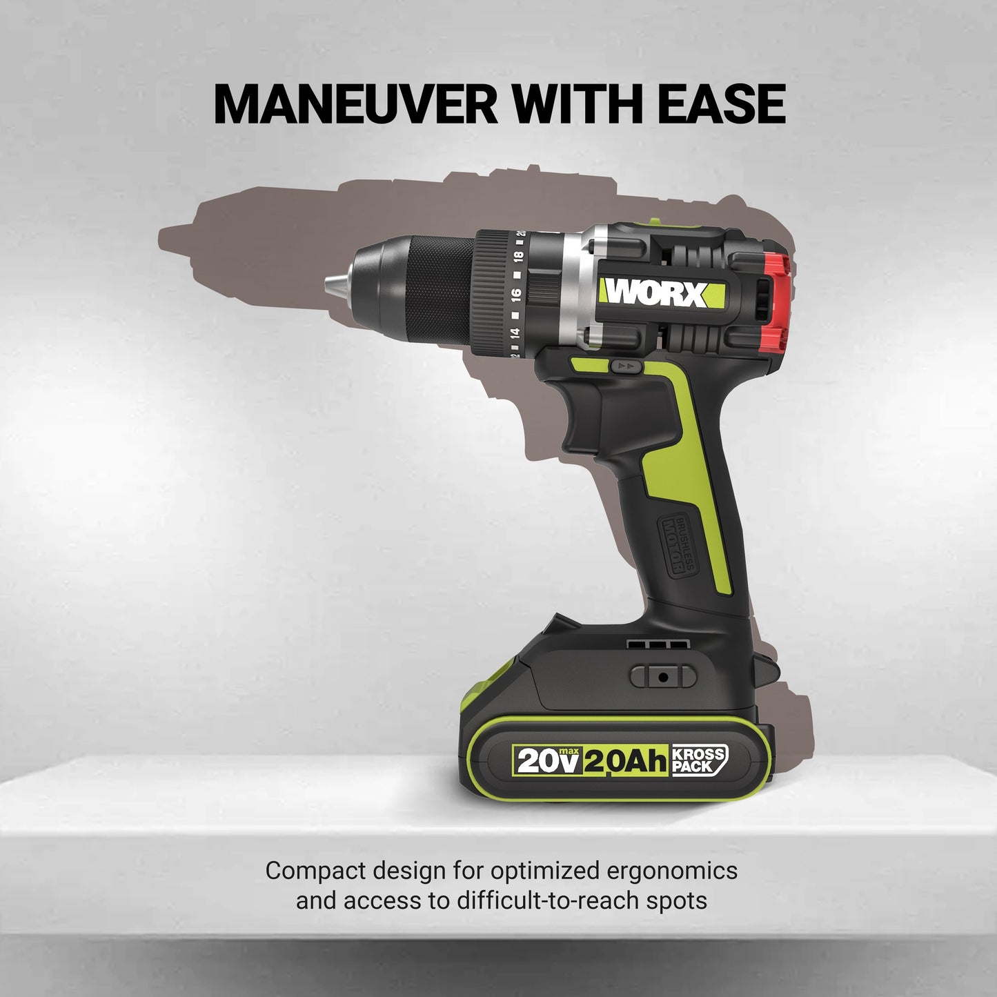Worx WU369S21 Brushless Hammer drill 20V 1PC 2.0Ah Battery (RENTAL)
