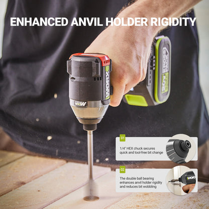 WORX WU291D.5 20V MAX BRUSHLESS IMPACT DRIVER 230NM (RENTAL)