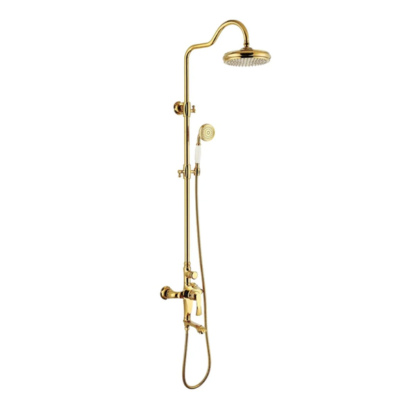 Tuscani Glossy Gold Rain Shower Set TG109