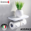 Tuscani Tapware ASSPH2 - Acrylic Shelf with Double Paper Holder