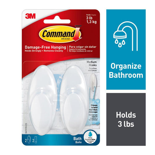 3M Command Medium Bath Hooks (BATH18-ES)