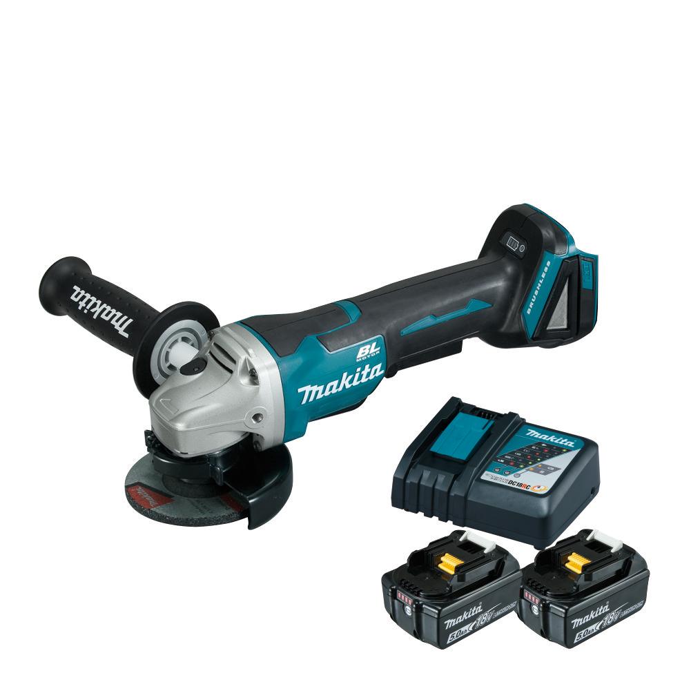 Photo of Makita Cordless Angle Grinder (SET 2x5Ah) 18V LXT BL Brushless 100mm