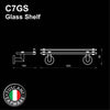Tuscani Tapware C7GS - COLOSEO Series Glass Shelf - Bathroom Accessories