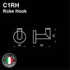 Tuscani Tapware C1RH - COLOSEO Series Robe Hook - Bathroom Accessories