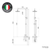 Tuscani Tapware TP109 - PULIZIA Series Rain Shower Column Mixer - Mixer
