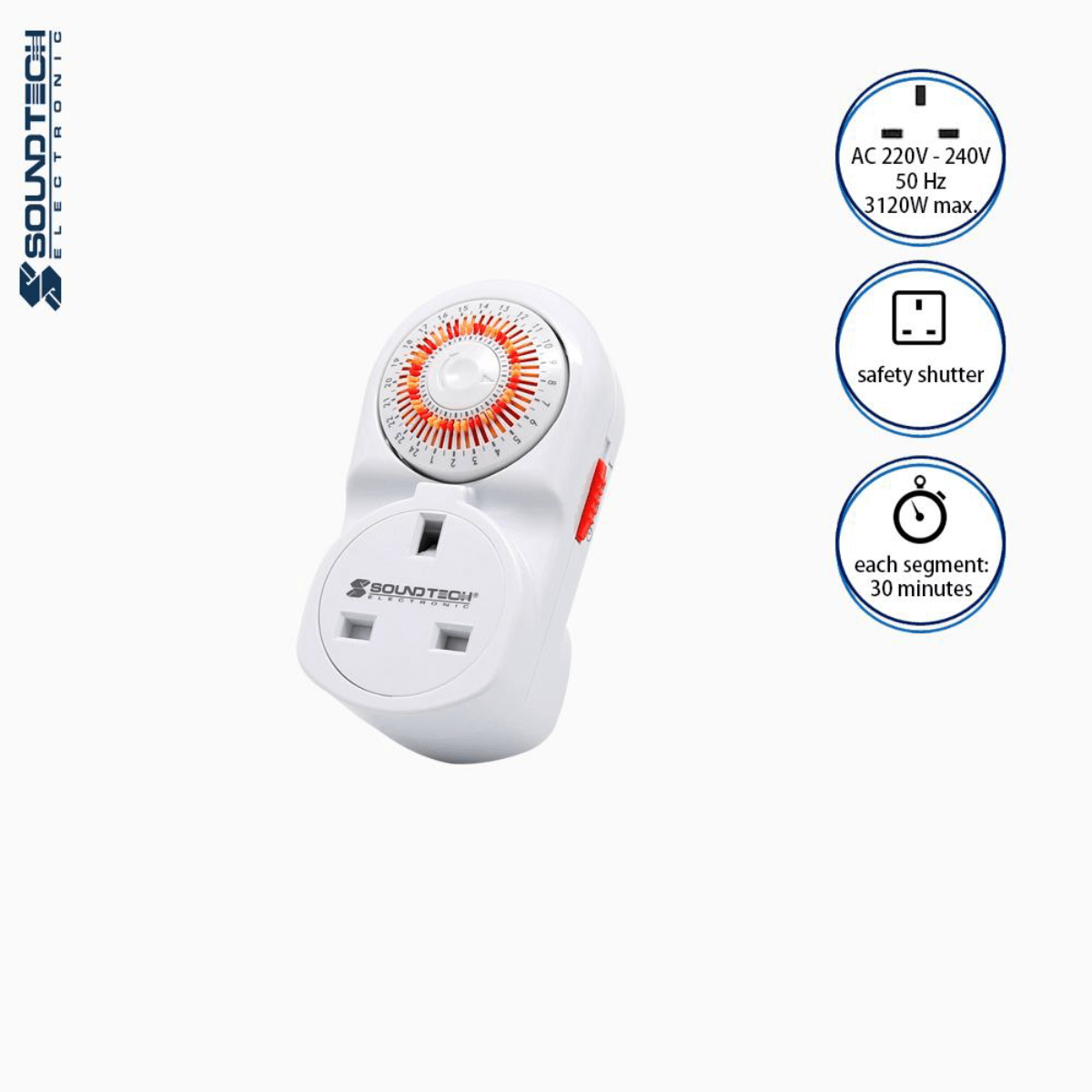 Soundteoh 13A Analogue Mini Timer 2601 – Intertech Hardware Singapore