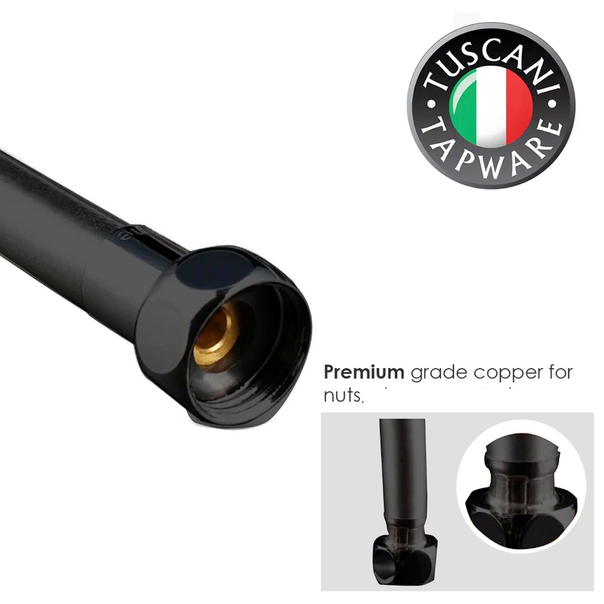 Tuscani Tapware 1.2mB - Black Concept Shower & Bidet / HandSpray Hose