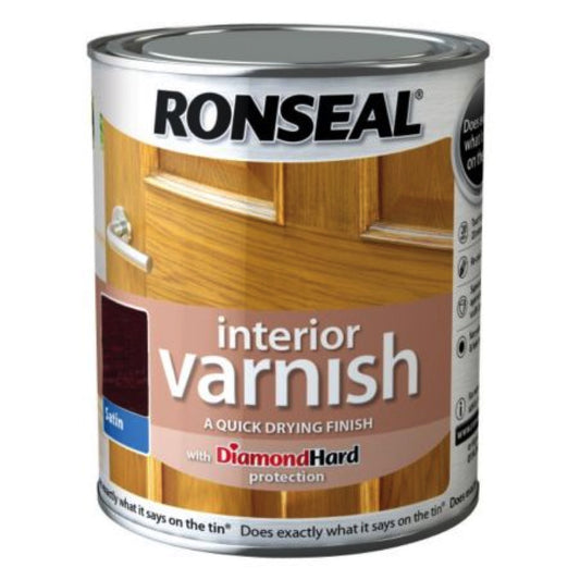 Photo of Ronseal Interior Varnish Deep Mahogany Satin 750ml