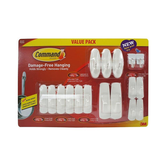 3M Command White Hooks Value Pack (17072)