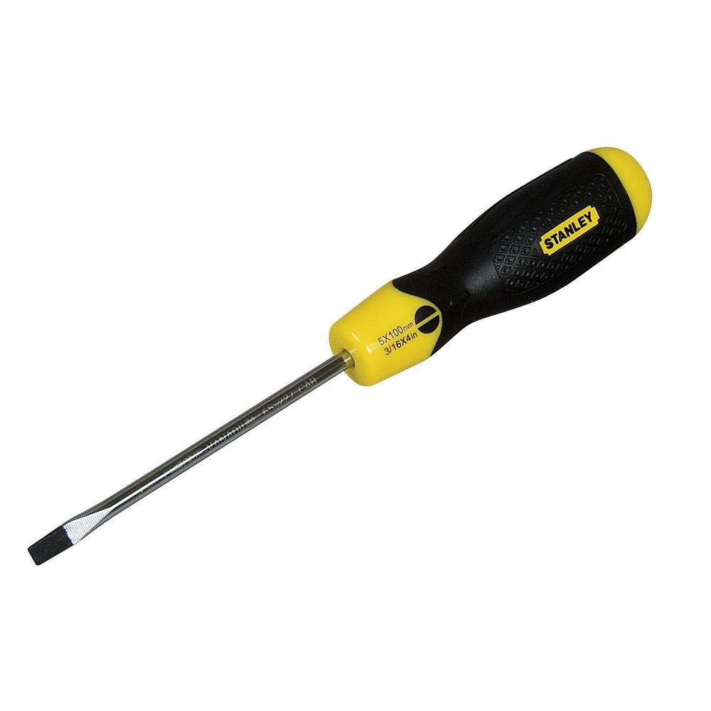 Stanley Cush Grip Slotted Screwdriver 5mm X100mm