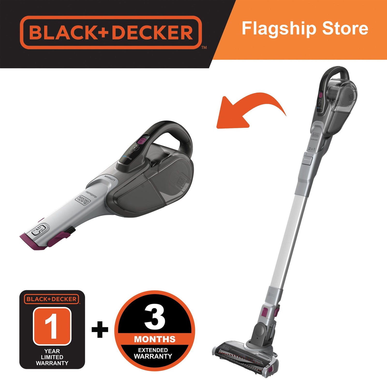 BLACK+DECKER SMARTECH 10.8-Volt Cordless Car Handheld Vacuum in