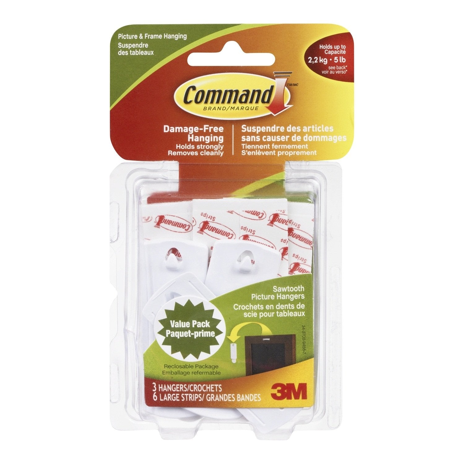 Photo of 3M Command Sawtooth Picture Hanging Hooks Value Pack