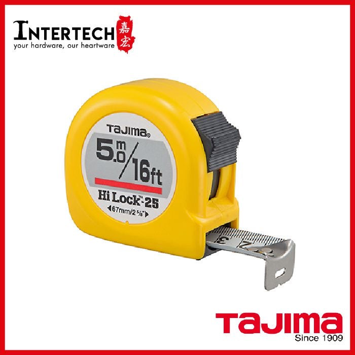 Tajima Hi-lock Short Steel Power Return Measuring Tape