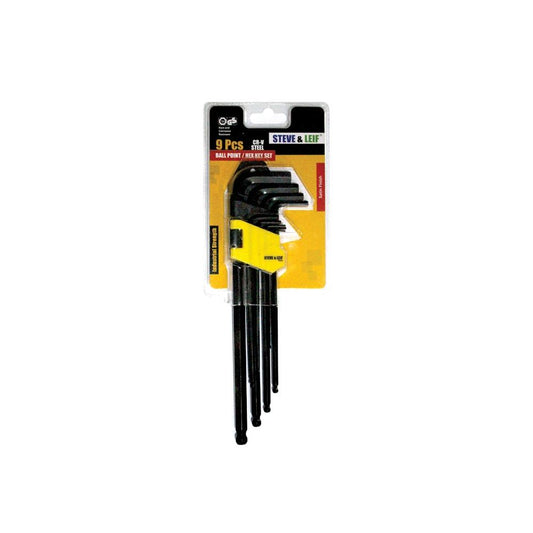 S&L 9pcs Ball Point Hex Key Long Handle