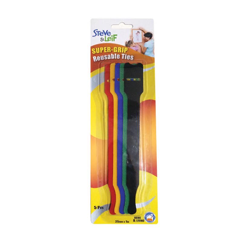 S&L Super Grip Resuable Cable Ties Multi Colours 5pcs