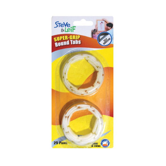 S&L Super Grip Hook And Loop Round Tabs White