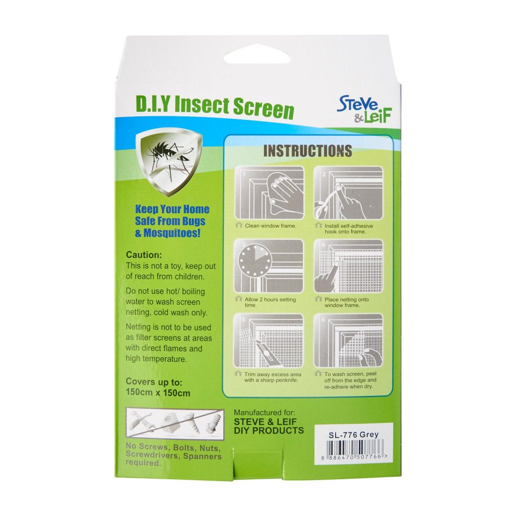 S&L Diy Insect Screen 1.5Mx1.5M Grey