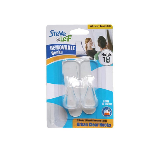 S&L Removable Hooks Medium Clear 2pcs