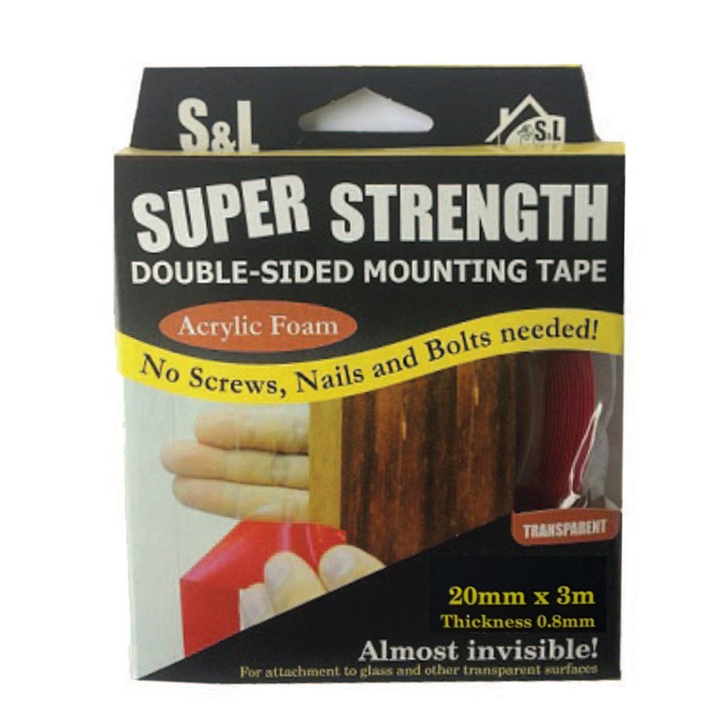 S&L Heavy Duty Clear Mounting Tape 20mm*3m
