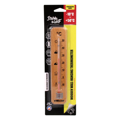 S&L Indoor/Outdoor Wooden Thermometer