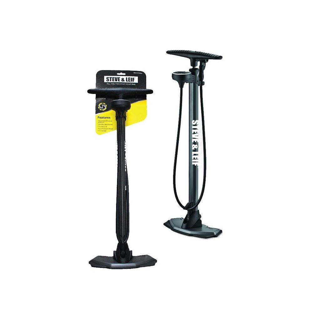 S&L Steel Floor Pump With Top Mounted Gauge