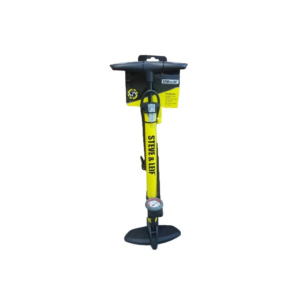 Featured Product Photo for S&L Cosmic Yellow Floor Pump With Mounted Gauge