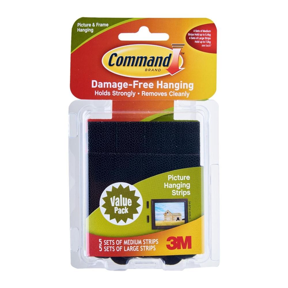 3M Command Medium & Large Picture Hanging Strips (17211BLK)