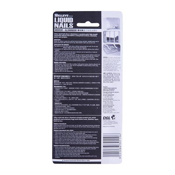 Selleys Liquid Nails Mirror & Aluminium 75G