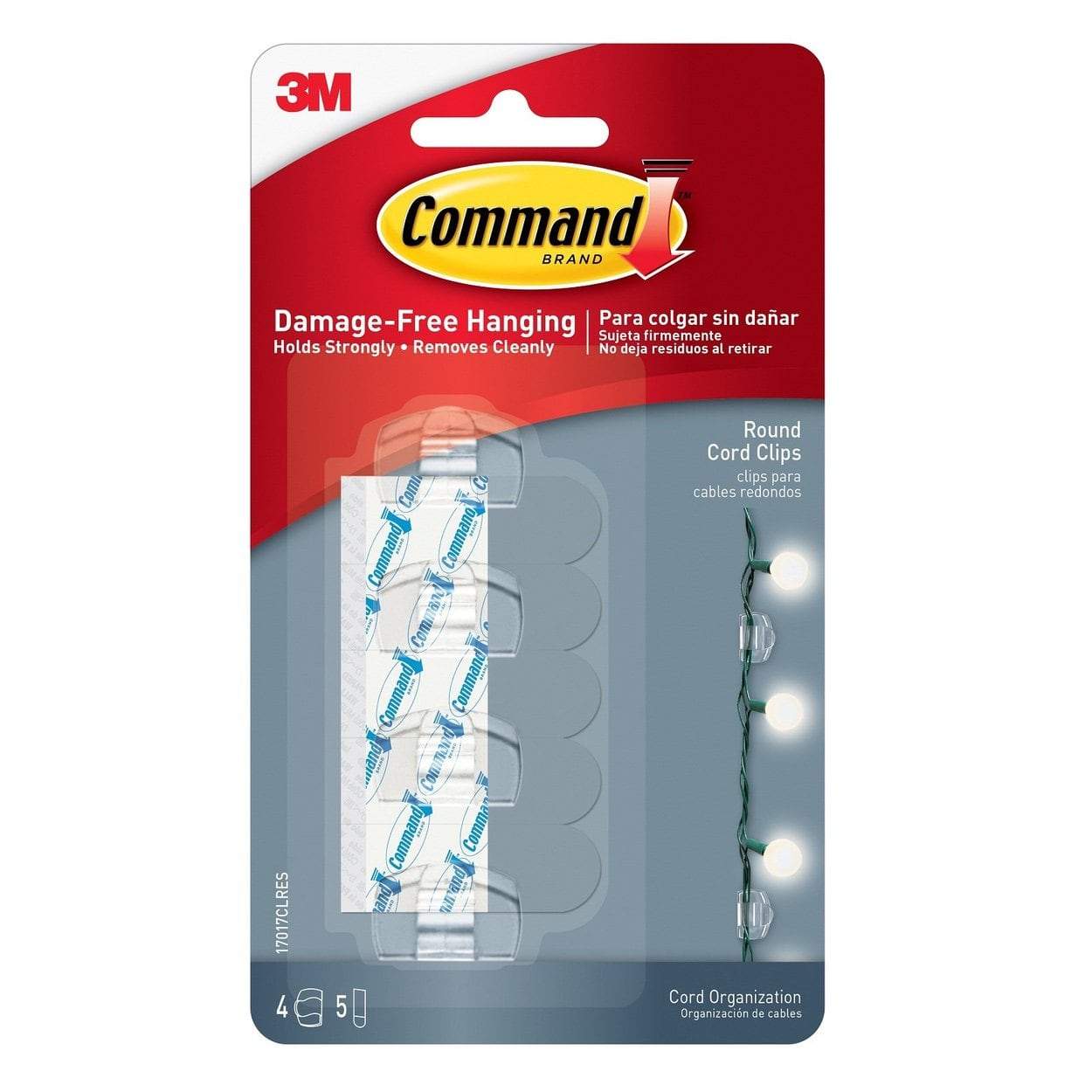 Photo of 3M Command Clear Round Cord Clips With Clear Strip