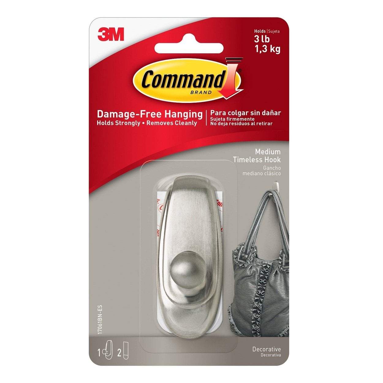 Photo of 3M Command Timeless Medium Brushed Nickel Hook