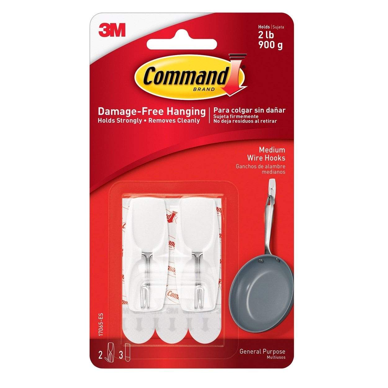 Command™ Medium Utility Hooks 17001, 2 Hooks, 4 Strips/Pack, 6