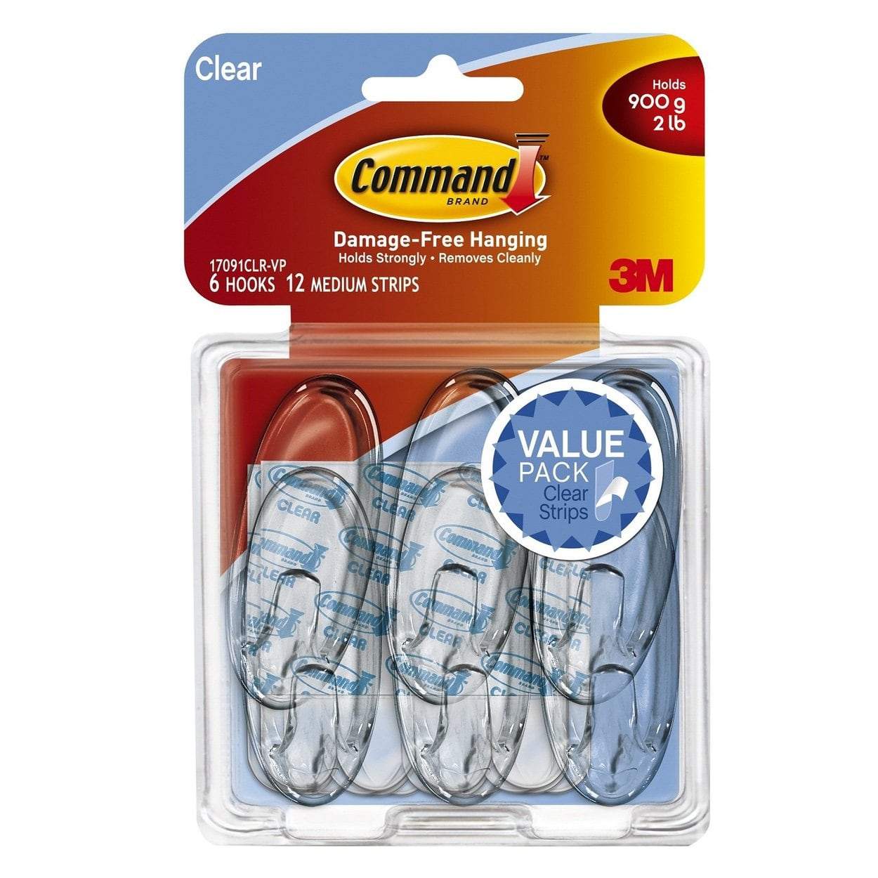 Photo of 3M Command Clear Medium Hooks Value Pack