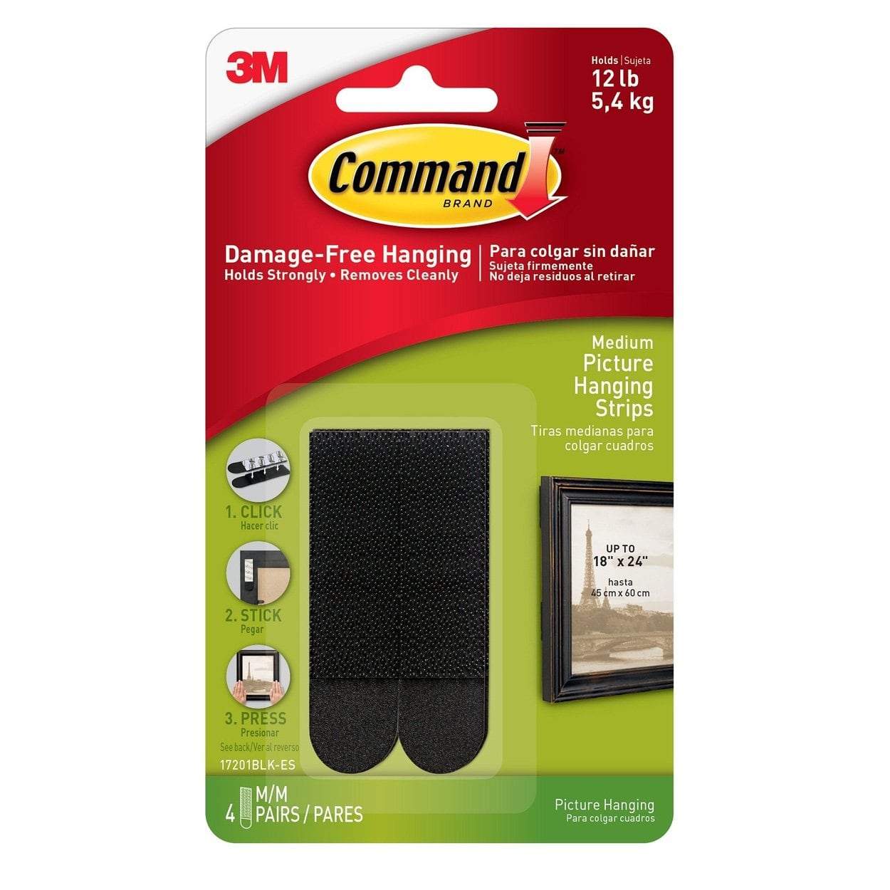 Photo of 3M Command Picture Hanging Strips 4 Sets - Black
